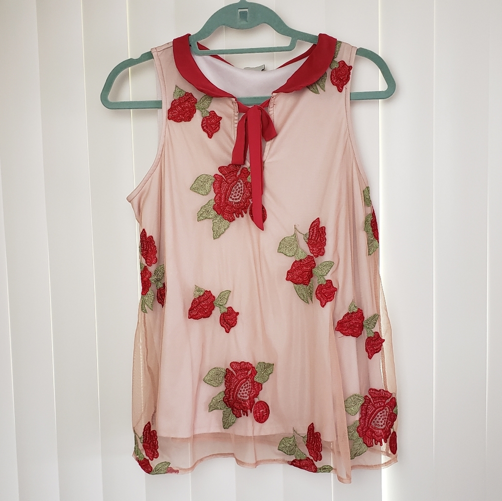 DISNEY X Lauren Conrad Collab Floral Sheer Blouse